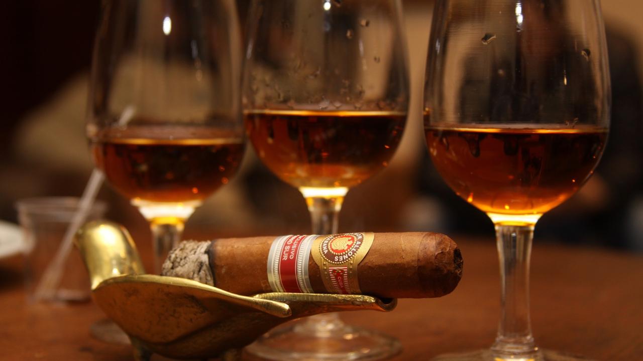 Rum and tobacco from Cuba. 