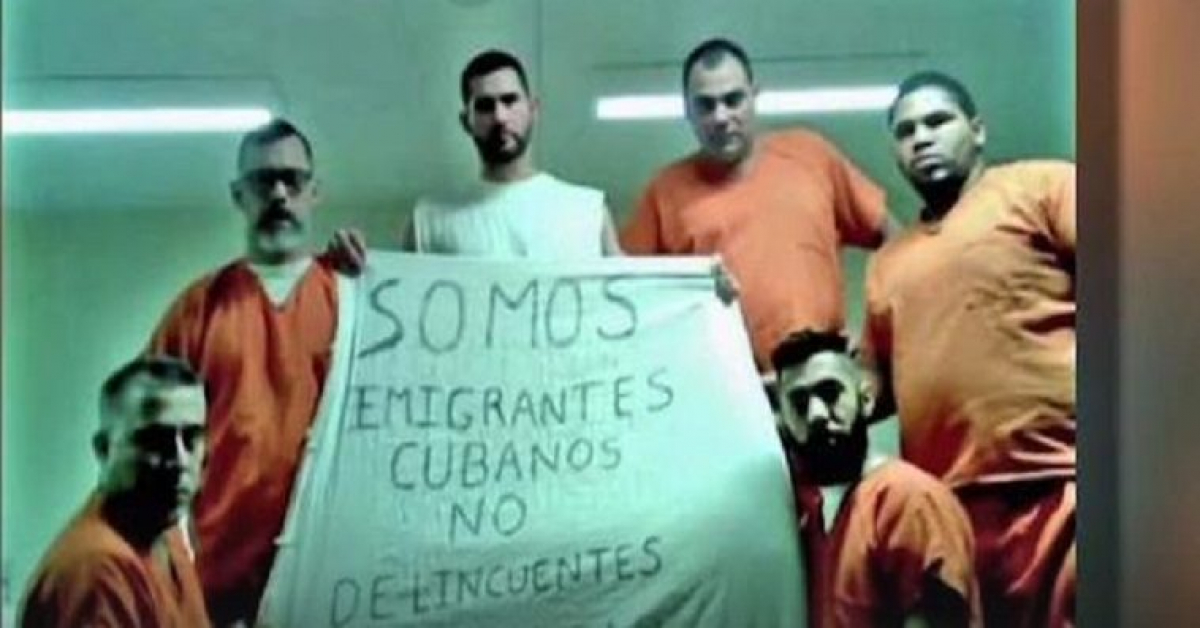 Cubanos detenidos en cárcel migratoria de EEUU.