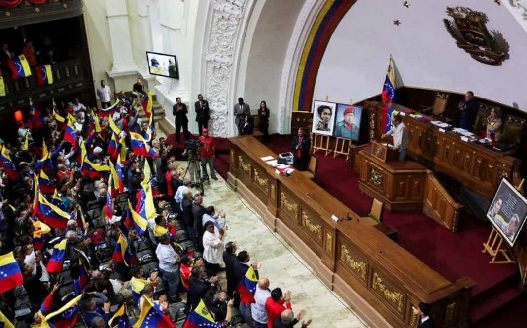 Miembros de la Asamblea Nacional Constituyente de Venezuela durante una sesión en Caracas en agosto. 
