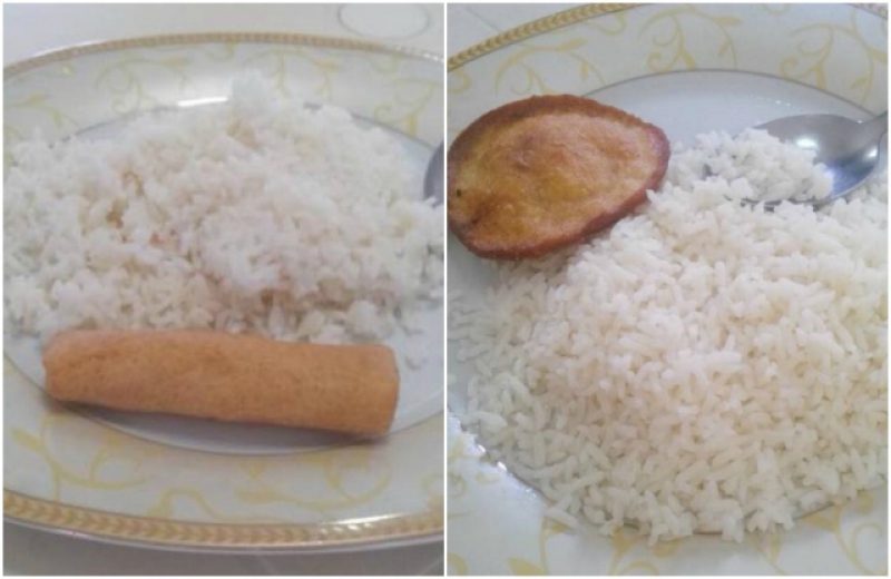 Platos de comida para los médicos cubanos en Venezuela. 