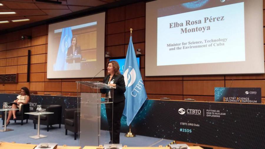 Elba Rosa Pérez anuncia la incorporación de La Habana a la CTBTO.