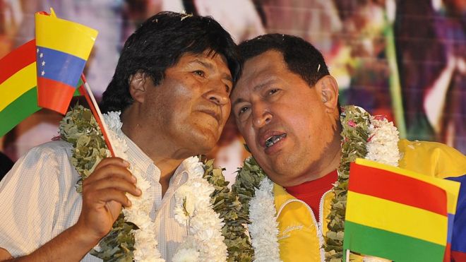 Evo Morales y Hugo Chávez.