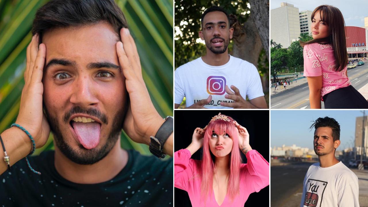 Cinco youtubers cubanos populares.