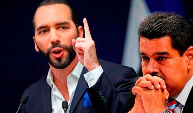 Nayib Bukele y Nicolás Maduro.