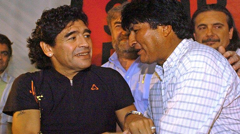 Maradona y Evo Morales.