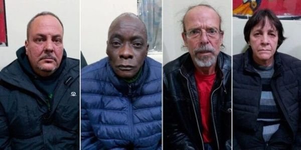 Los cuatro cubanos detenidos en Bolivia.