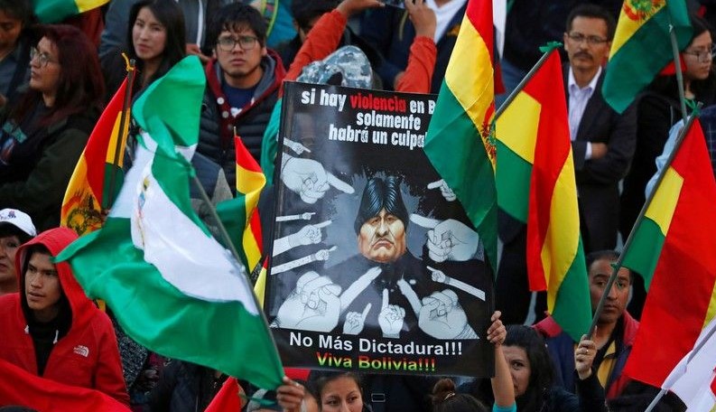 Protestas contra Evo Morales en La Paz.