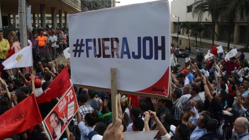 Protestas en Tegucigalpa contra el presidente Juan Orlando Hernández Alvarado.