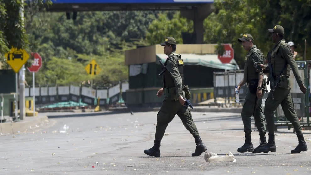 Militares en zona fronteriza entre Venezuela y Brasil.