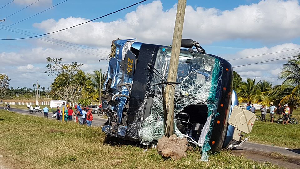 Lugar del primer accidente en Camagüey.