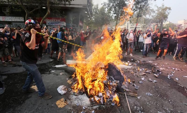 Protesta en Santiago de Chile.