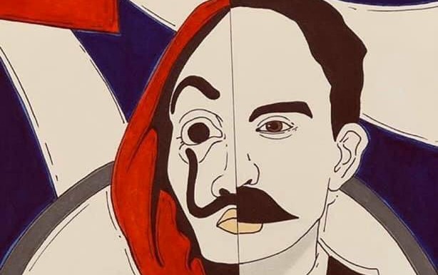 El clandestino incógnito y José Martí, combinados por el grupo en una imagen. 