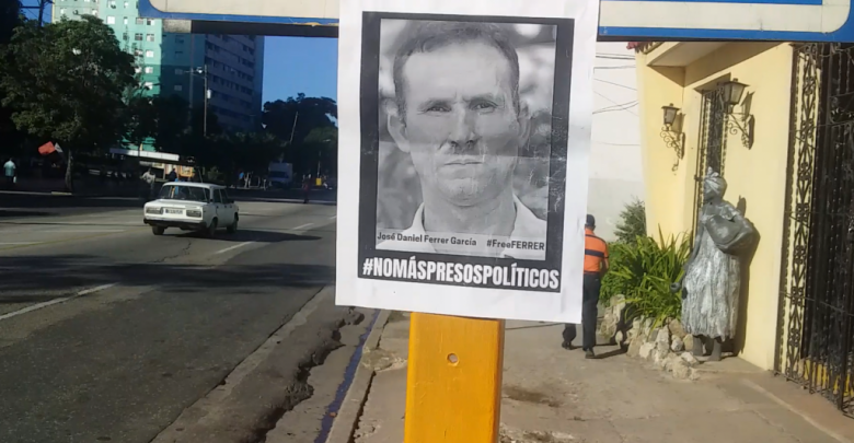 Un cartel exige la liberación del líder de la UNPACU en Santiago de Cuba.