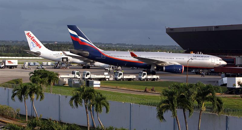 Vuelo de Aeroflot en el Aeropuerto José Martí de La Habana. 