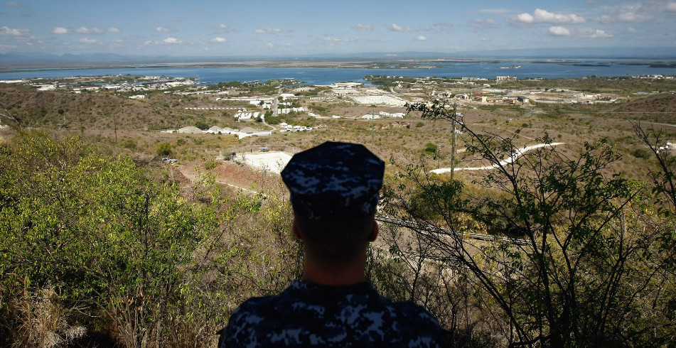 Soldado en la Base Naval de Guantánamo.