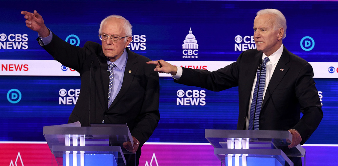 Bernie Sanders y Joe Biden, aspirantes a la candidatura demócrata a la Casa Blanca.