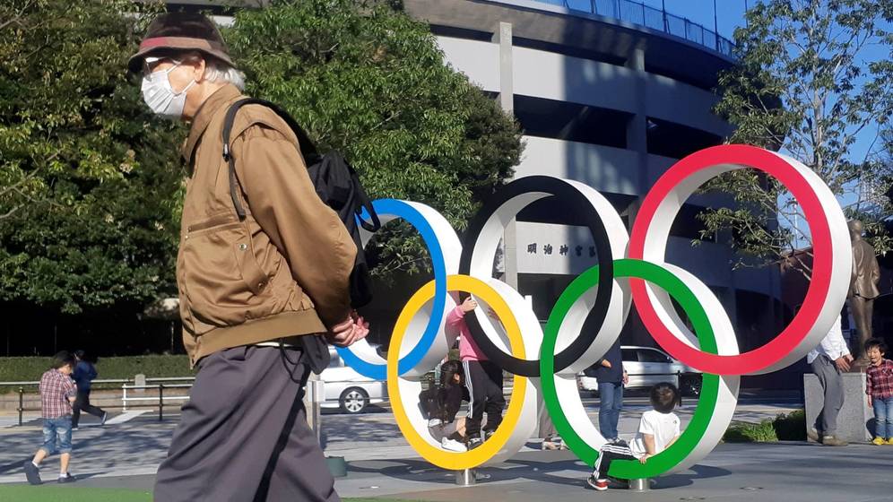 Emblema de los Juegos Olímpicos en Japón.