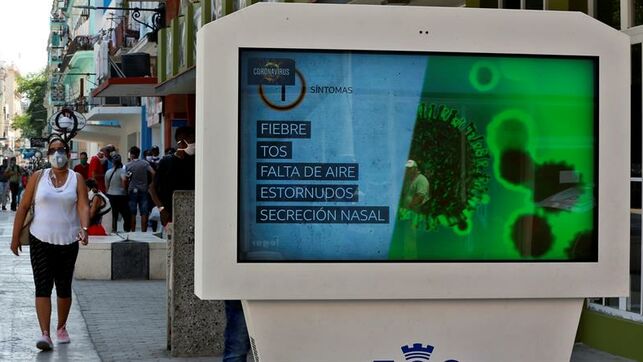 Avisos públicos sobre el coronavirus en Cuba.