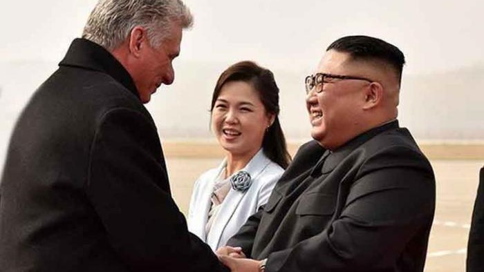 Díaz-Canel y Kim Jong Un durante la visita del primero a Corea del Norte.