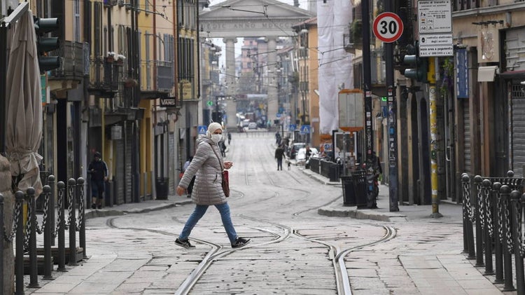 Una calle de Milán.