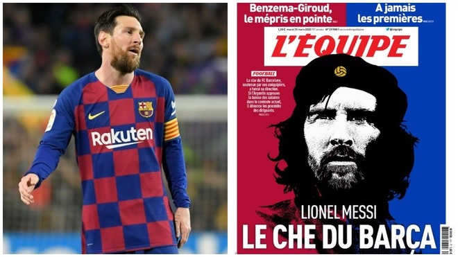 Lionel Messi y la portada de L'Equipe