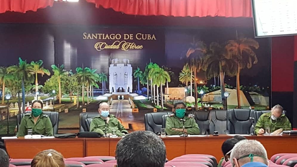Reunión del Gobierno de Santiago de Cuba por el Covid-19.