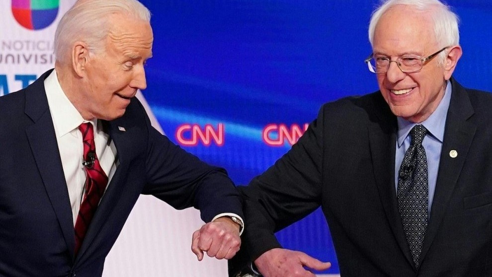 Joe Biden y Bernie Sanders.