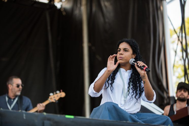 La cantante cubana Danay Suárez durante un concierto. 