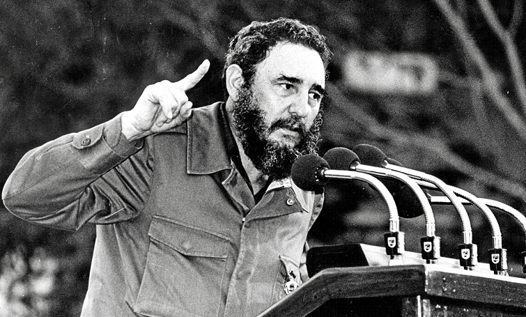 Fidel Castro en uno de sus discursos.