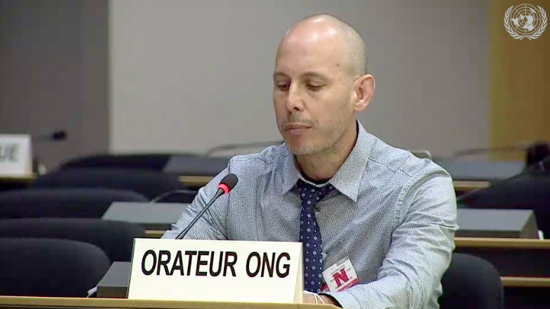 El científico cubano Ariel Ruiz Urquiola ante el Consejo de Derechos Humanos de la ONU.