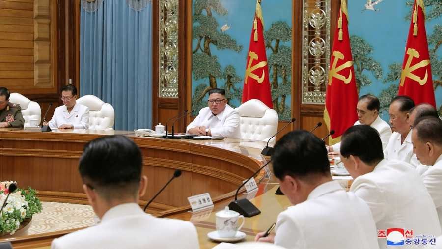 Reunión de emergencia del Buró Político del Partido Comunista norcoreano.