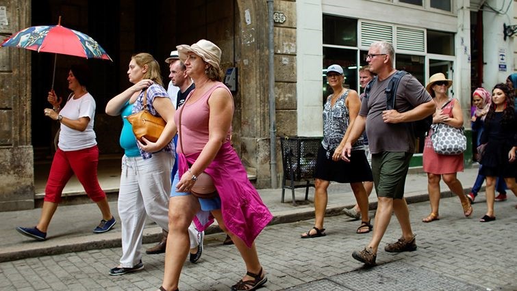 Turistas rusos en La Habana.