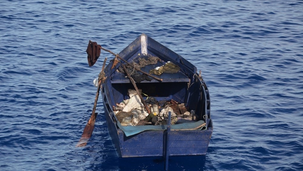 Uno de los botes donde viajaban los emigrantes cubanos.