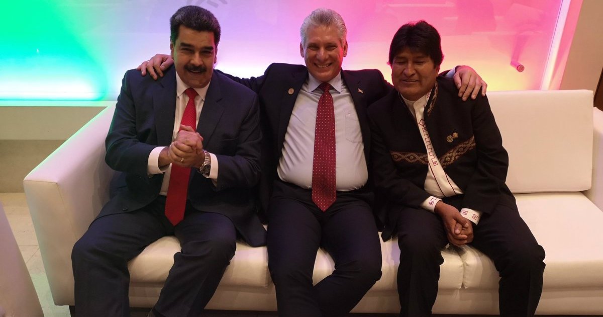 Nicolás Maduro,  Miguel Díaz-Canel y Evo Morales.