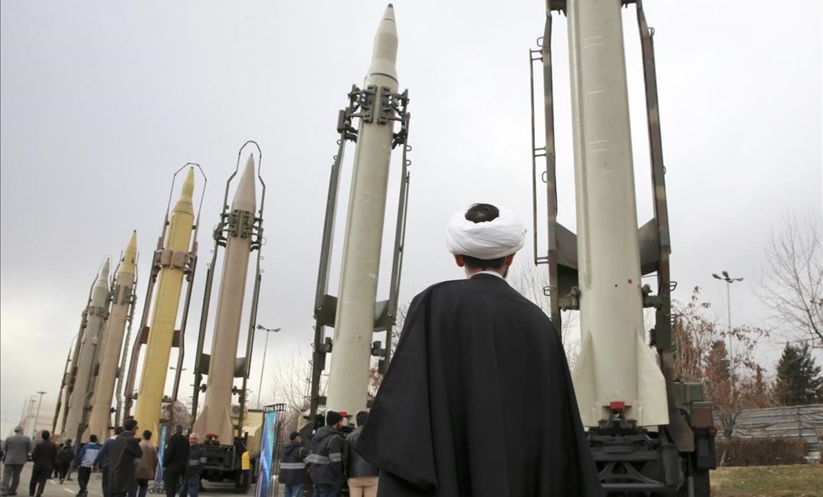 Exhibición de misiles iraníes en Teherán.