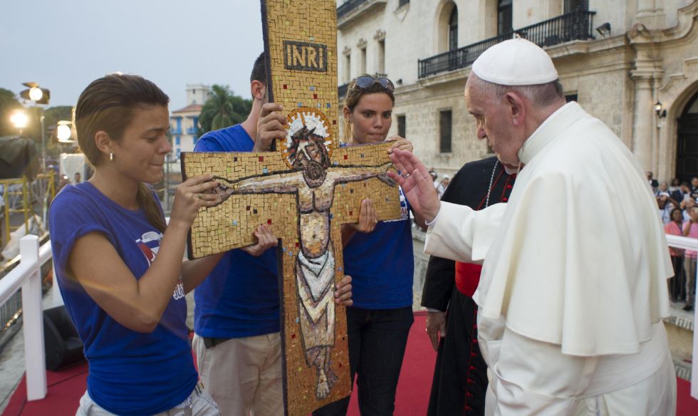 Encuentro del papa Francisco con jóvenes en La Habana en 2015.