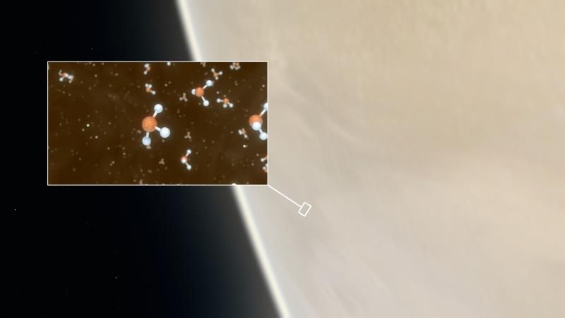 Imagen de la atmósfera de Venus.