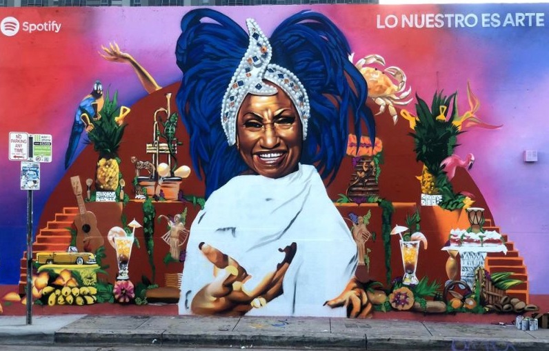Mural de Celia Cruz en Wynwood, Miami.