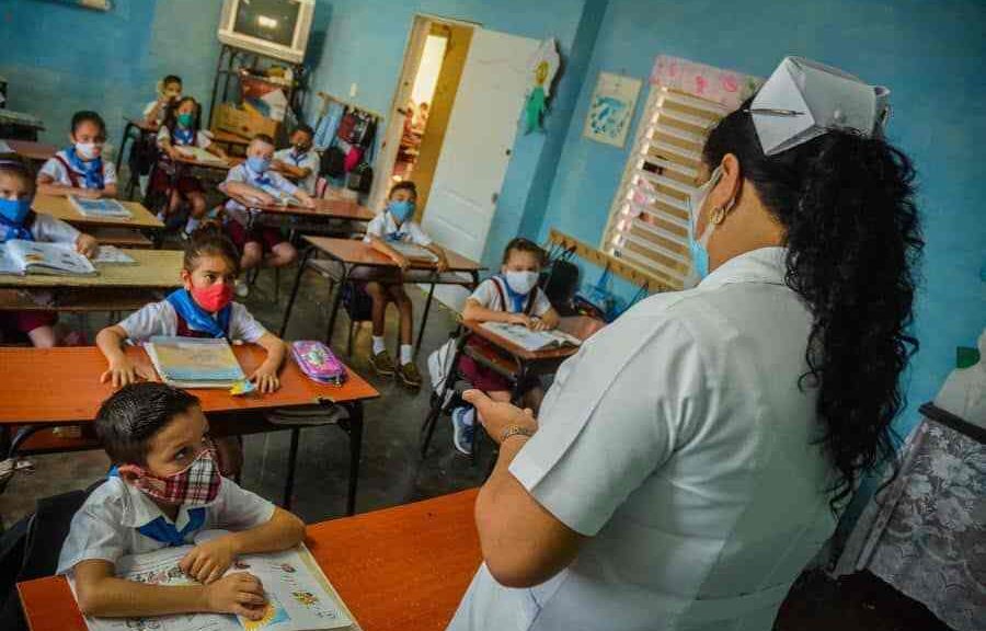 Un aula en Cuba tras la vuelta a las clases.