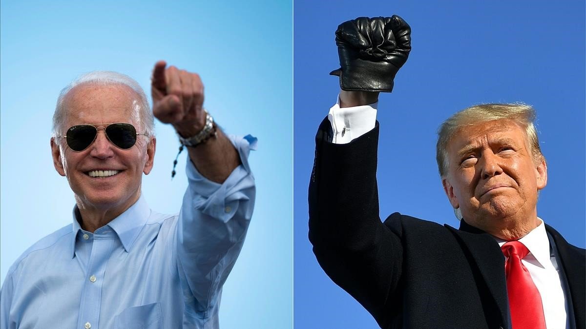 Joe Biden y Donald Trump durante la campaña electoral.