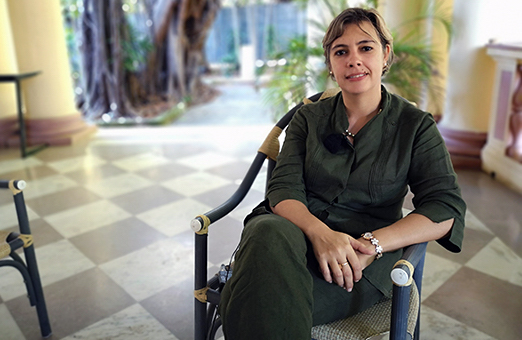 La viceministra de Economía y Planificación cubana,  Johanna Odriozola.