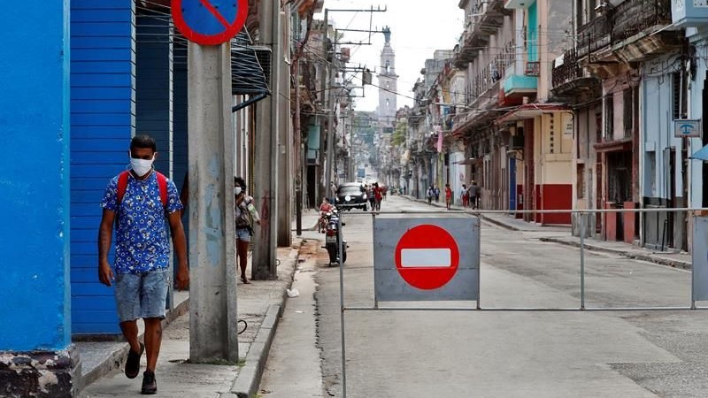 Una calle cerrada en Centro Habana.