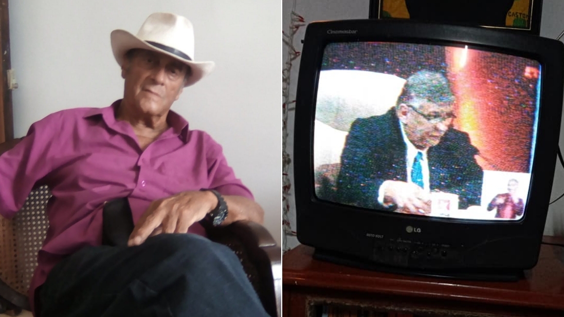 El jubilado cubano Gastón Sariol y Marino Murillo en la Mesa Redonda. 