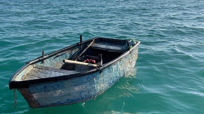 Imagen de la embarcación en que viajaban los cubanos.