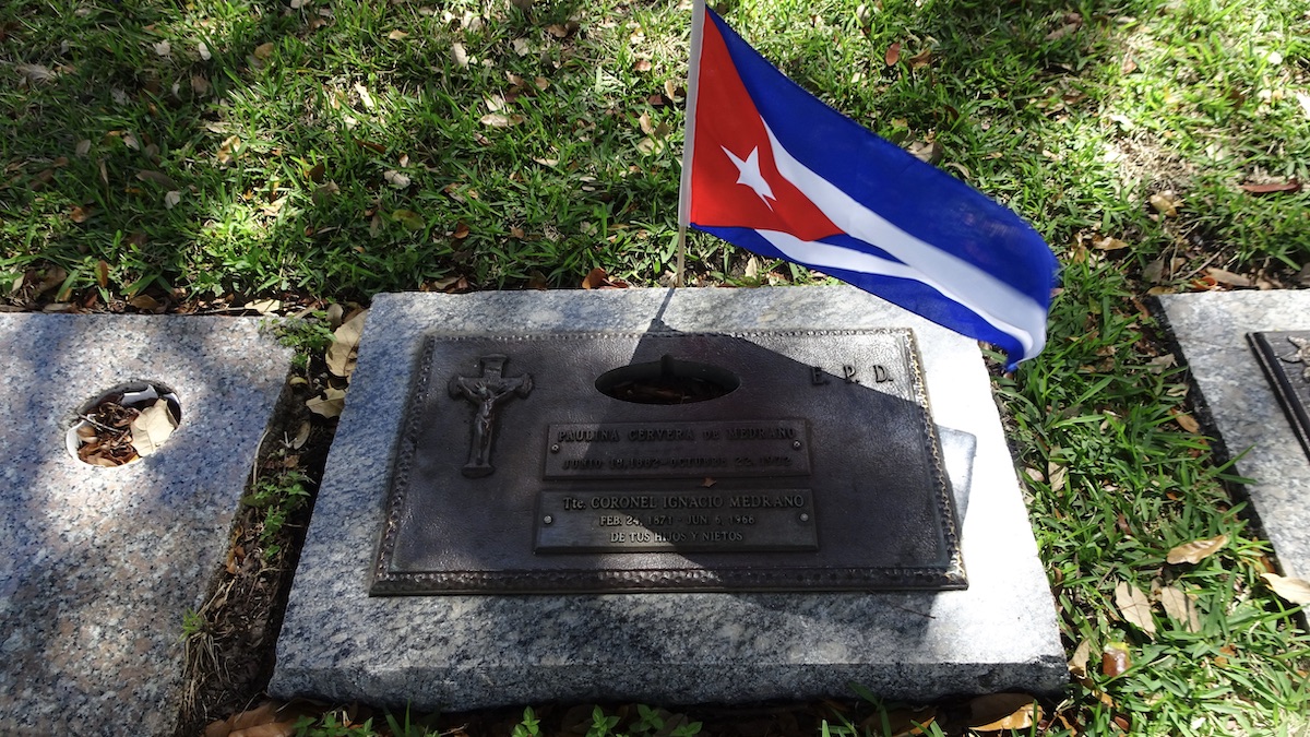Lápida de Ignacio Medrano, teniente coronel del Ejército Libertador.