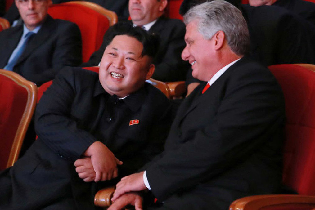 Miguel Díaz-Canel junto a Kim Jong-un