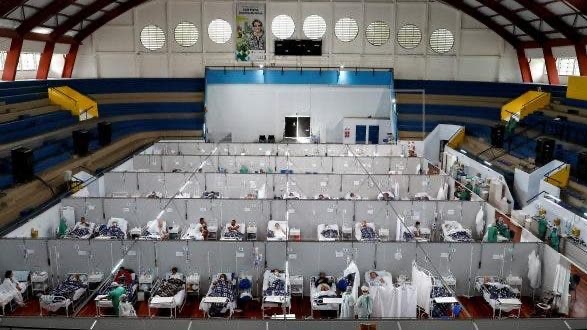 Un hospital de campaña para pacientes de Covid-19 en Brasil.