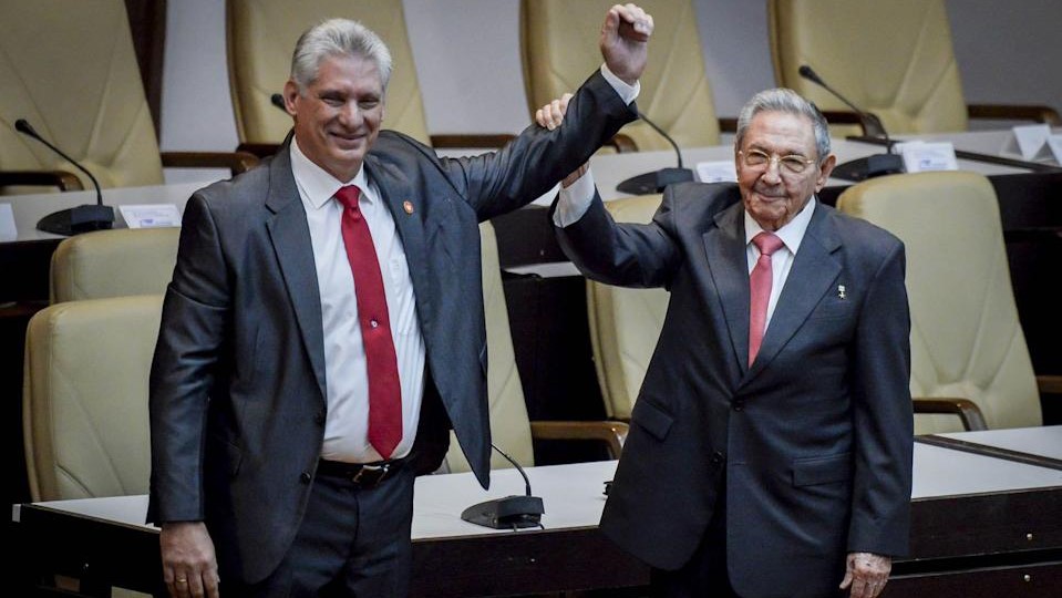 Díaz-Canel y Raúl Castro.