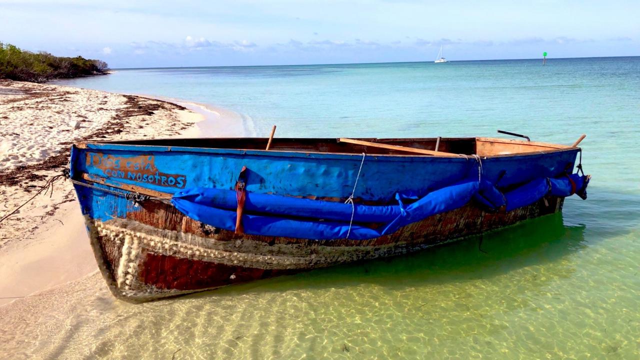La embarcación usada por los emigrantes cubanos.