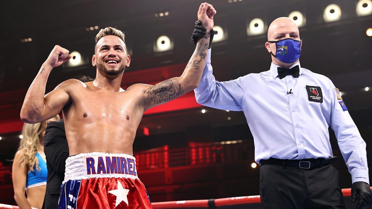 Robeisy Ramírez en declarado vencedor en la pela contra Ryan Lee Allen el sábado en Las Vegas.